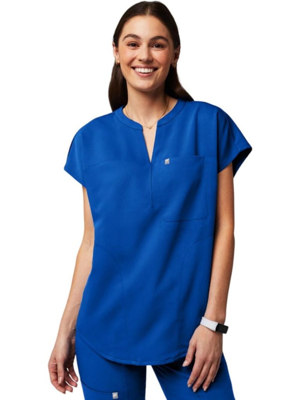 Oversized 3-Pocket Scrub Top - MotionTech, 4-Way Stretch, Wrinkle-Resistant